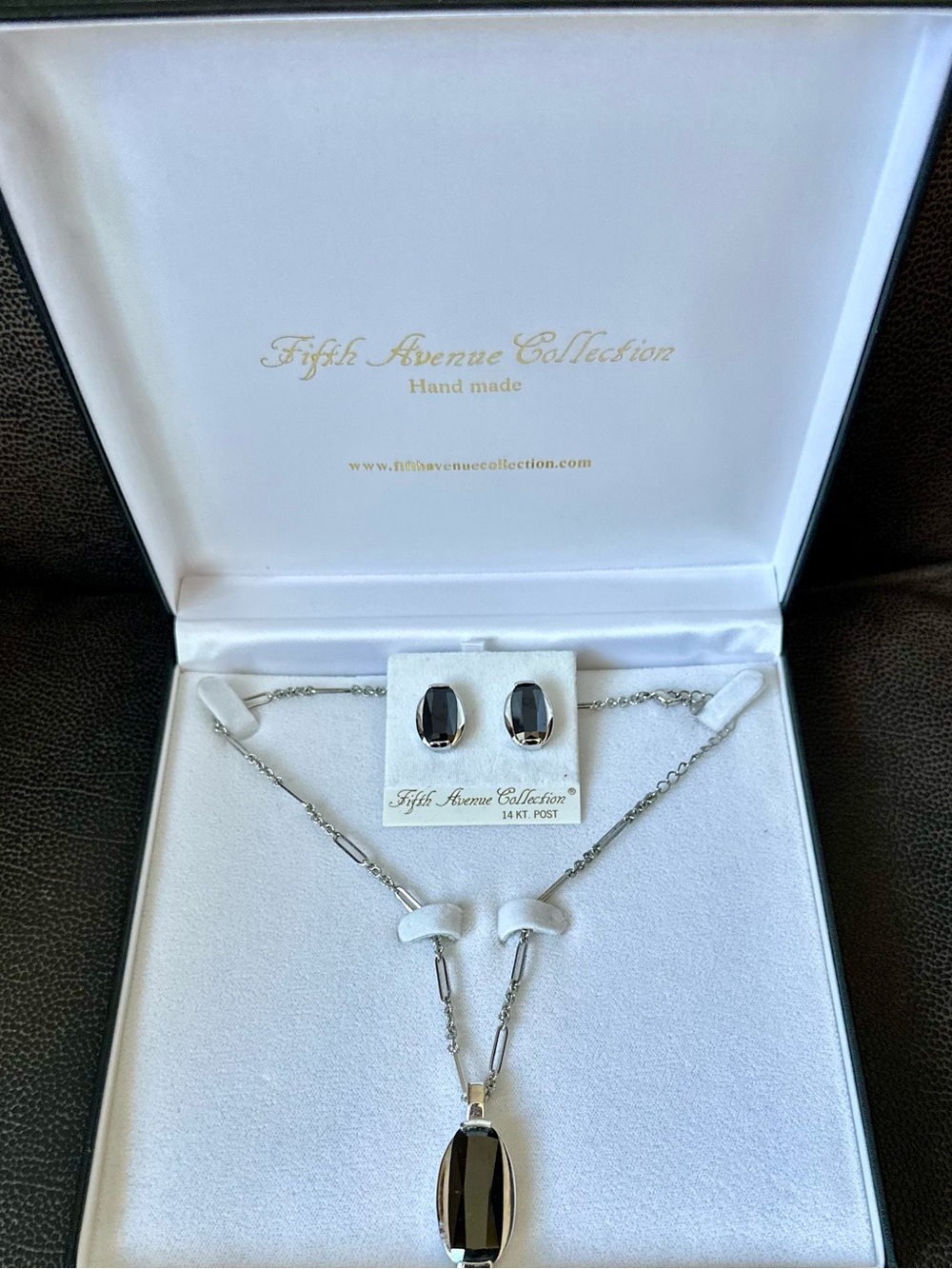 Y2K Vintage FAC Pendant Necklace and Earrings Set
